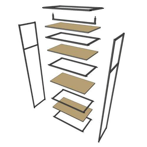 Стеллаж для магазина с полкой из стекла AC2290-19(черн) фото 4 Стеллаж для магазина с полкой из стекла AC2290-19(черн) фото 4