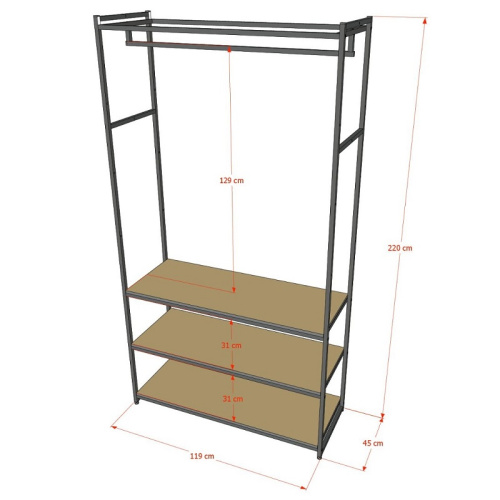 Стеллаж для магазина с полкой цвета дуб сонома A22120-11(ч/дс) фото 3