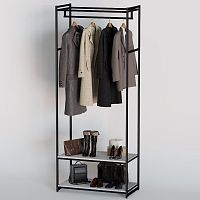 Стеллаж для магазина с белой полкой A2290-09(ч/б)