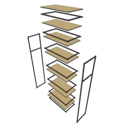 Стеллаж для магазина с черной полкой A2290-21(ч/ч) фото 4