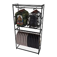 Стеллаж для магазина с полкой из стекла AC22120-05(черн)