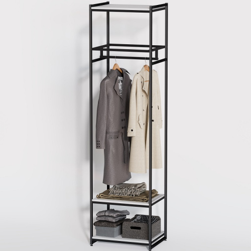 Стеллаж для магазина с белой полкой A2260-13(ч/б)