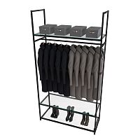 Стеллаж для магазина с полкой из стекла AС22120-14(черн)