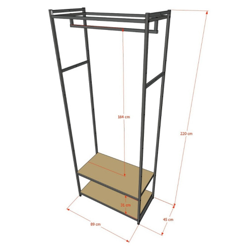 Стеллаж для магазина с белой полкой A2290-09(ч/б) фото 3