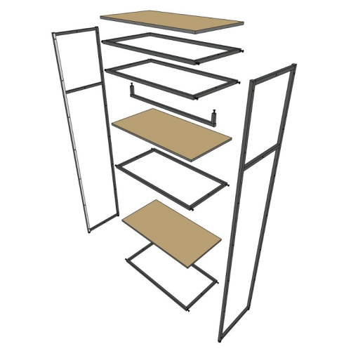 Стеллаж для магазина с черной полкой A2290-13(ч/ч) фото 4