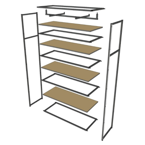 Стеллаж для магазина с белой полкой A22120-18(ч/б) фото 4