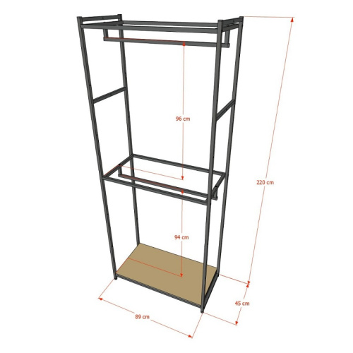 Стеллаж для магазина с черной полкой A2290-04(ч/ч) фото 3