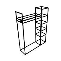 Металлический стеллаж неразборный, цвет черный СТМ-8-Л