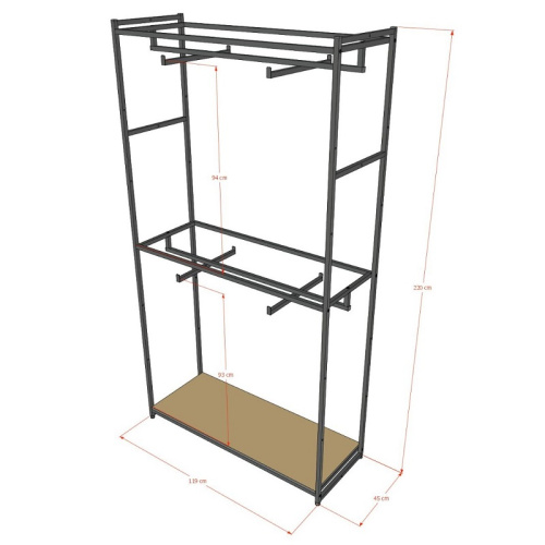 Стеллаж напольный с черной полкой ЛДСП A22120-03(ч/ч) фото 3