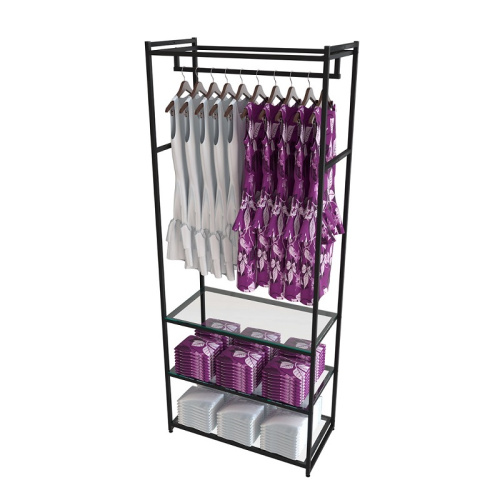 Стеллаж для магазина с полкой из стекла AC2290-17(черн)