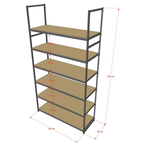 Стеллаж для магазина с полкой цвета дуб сонома A22120-20(ч/дс) фото 3