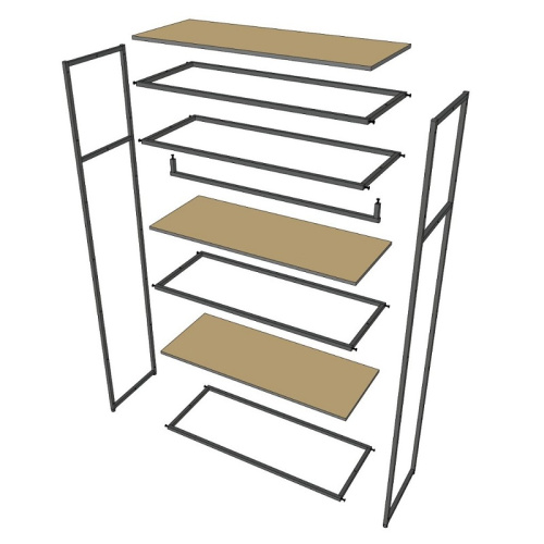 Стеллаж для магазина с белой полкой A22120-13(ч/б) фото 4