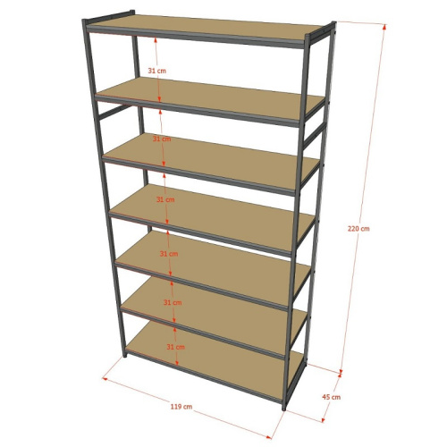 Стеллаж для магазина с полкой из стекла AС22120-21(черн) фото 3