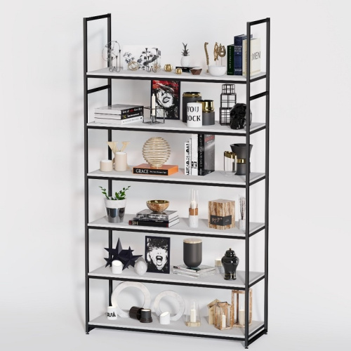 Стеллаж для магазина с белой полкой A22120-20(ч/б)