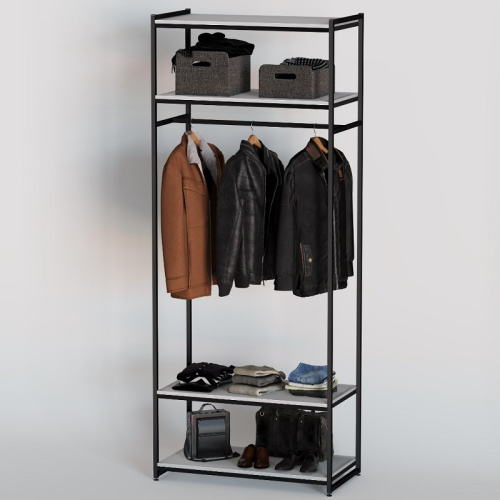 Стеллаж для магазина с белой полкой A2290-15(ч/б)