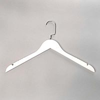 Вешалка-плечики деревянная для одежды C31/1-К(бел/хром)