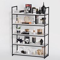 Стеллаж для магазина с белой полкой A17120-20(ч/б)