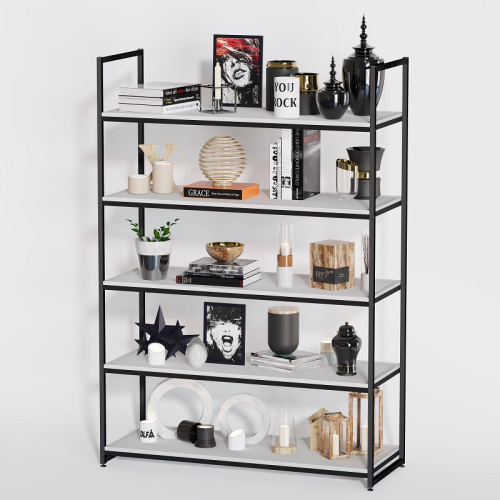 Стеллаж для магазина с белой полкой A17120-20(ч/б)