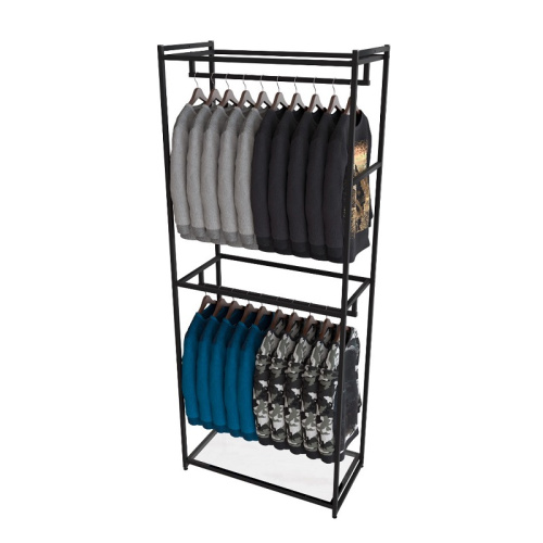 Стеллаж для магазина с полкой из стекла AC2290-04(черн)