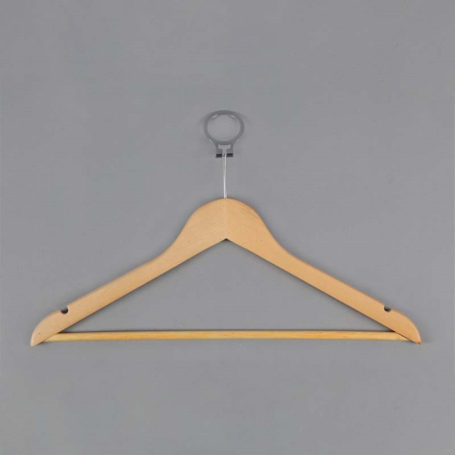 Вешалка-плечики деревянная, антивандальная C30N/AB(светл/хром)