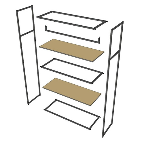 Стеллаж для магазина с черной полкой A22120-09(ч/ч) фото 5