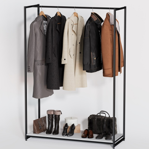 Стеллаж для магазина с белой полкой A17120-02(ч/б)