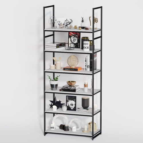 Стеллаж для магазина с белой полкой A2290-20(ч/б)