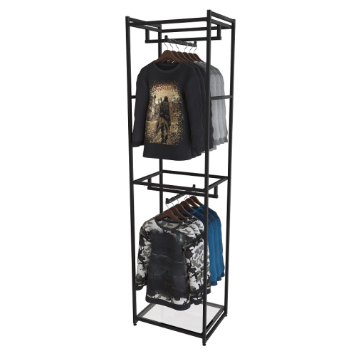 Стеллаж для магазина с полкой из стекла AС2260-03(черн)