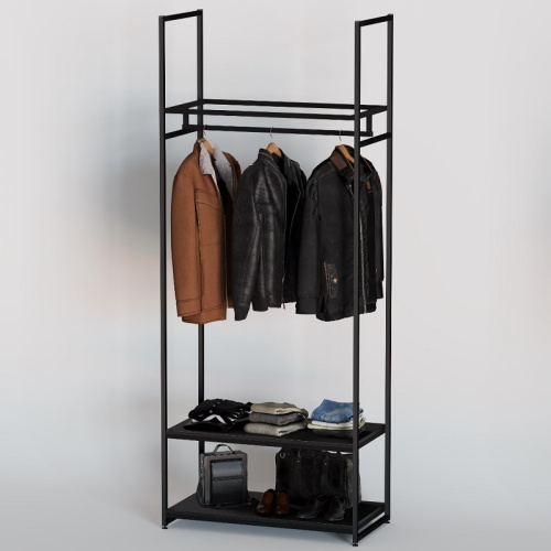 Стеллаж для магазина с черной полкой A2290-07(ч/ч)