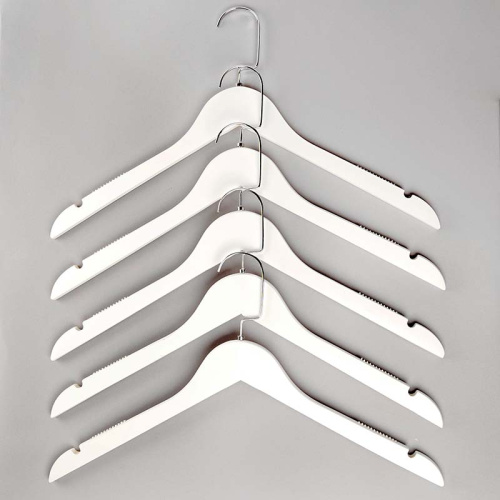 Вешалка-плечики деревянная для одежды C31/1-К(бел/хром) фото 4