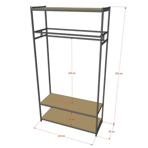 Стеллаж для магазина с полкой цвета дуб сонома A22120-13(ч/дс) фото 3