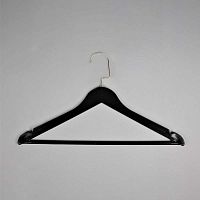 Вешалка-плечики с перекладиной, черный/золото В-218/К2(черн/зол)