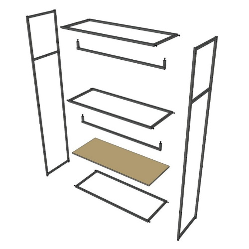 Стеллаж для магазина с белой полкой A22120-04(ч/б) фото 4