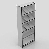 Стеллаж шкаф из ЛДСП для выкладки товаров торгового магазина с ячейками (лотками) СТ-12(бел)