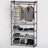 Стеллаж для магазина с белой полкой A22120-18(ч/б)