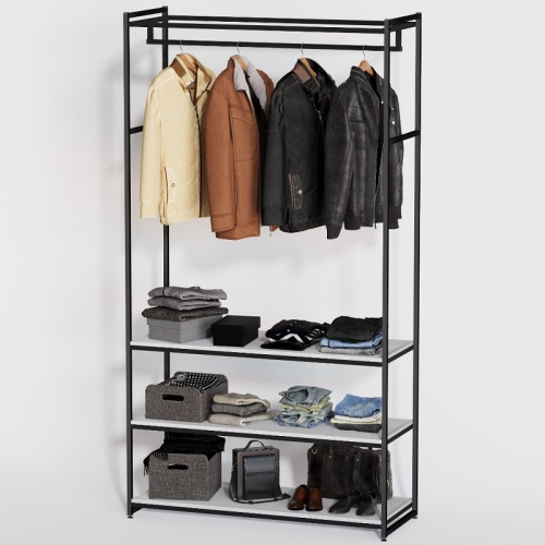 Стеллаж для магазина с белой полкой A22120-11(ч/б)