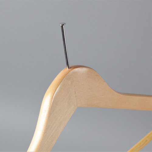 Вешалка-плечики деревянная, антивандальная C30N/AB(светл/хром) фото 2