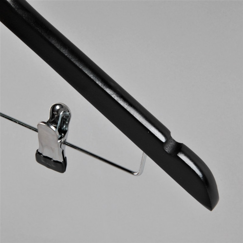 Вешалка деревянная с зажимами Длина: 440 мм Цвет: черный фото 3