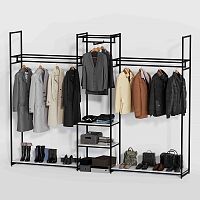 Стеллаж для магазина с белой полкой K2204(ч/б)