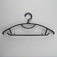 Вешалка-плечики пластиковая с перекладиной АМ-077(черн)