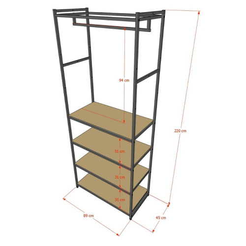 Стеллаж для магазина с полкой цвета дуб сонома A2290-19(ч/дс) фото 3