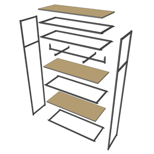 Стеллаж для магазина с полкой из стекла AС22120-12(черн) фото 8