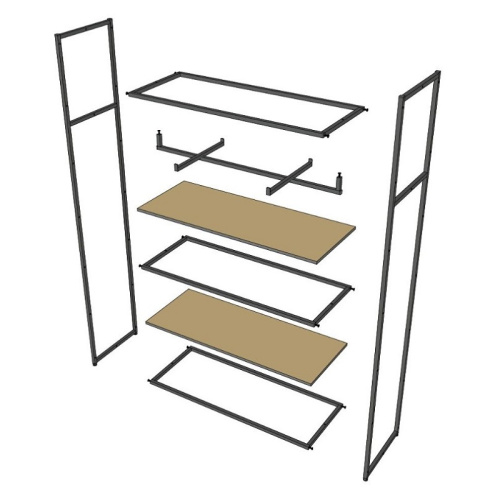 Стеллаж для магазина с белой полкой A22120-06(ч/б) фото 6