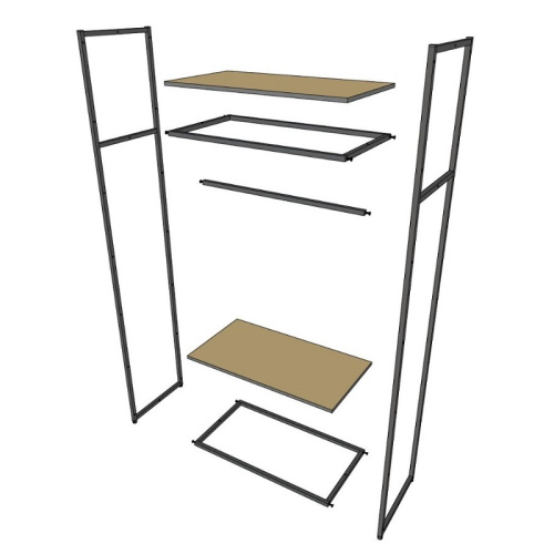 Стеллаж для магазина с белой полкой A2290-02(ч/б) фото 4