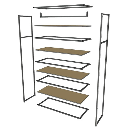 Стеллаж для магазина с белой полкой A22120-19(ч/б) фото 4