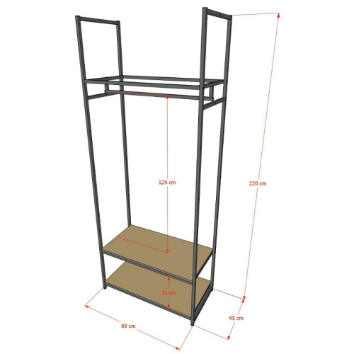 Стеллаж для магазина с черной полкой A2290-07(ч/ч) фото 3