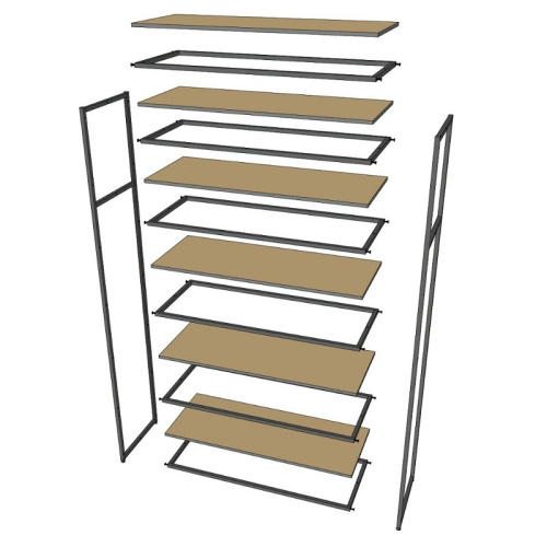 Стеллаж для магазина с белой полкой A22120-20(ч/б) фото 4