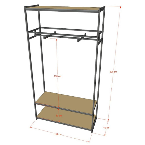Стеллаж для магазина с полкой из стекла AС22120-12(черн) фото 3