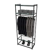 Стеллаж для магазина с полкой из стекла AC2290-15(черн)