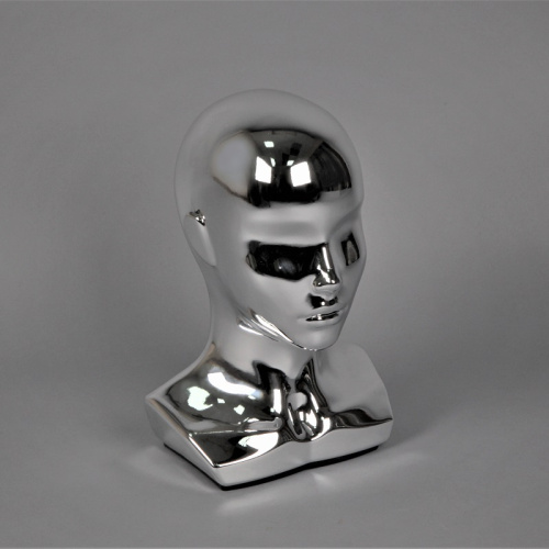 Манекен головы женский глянцевый, для магазина Г-401(серебро)